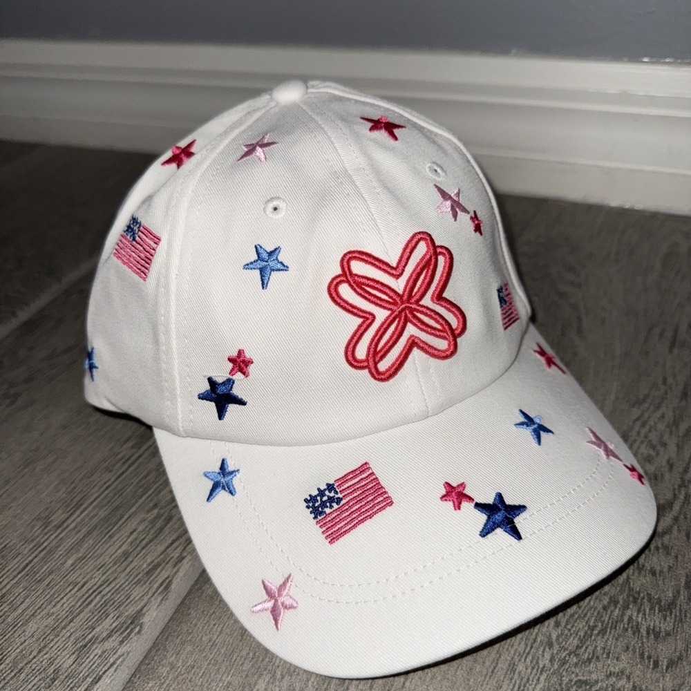 NWT Lilly Pulitzer Embroidered USA Stars Baseball Hat OS 250th celebration